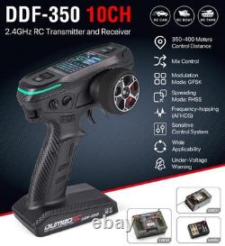 DUMBORC RC Radio Transmitter and Receiver 10 Channel DDF-350 Small, Black