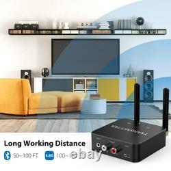 Dual-Band Wireless Audio Transmitter & Receiver, 160ft Range, Low Latency, Bluet