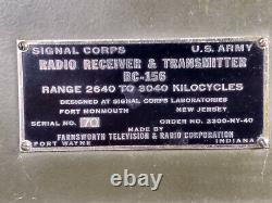 EARLY 1930s U. S. ARMY SIGNAL CORPS BC-156/ SCR-171 RADIO RECEIVER TRANSMITTER