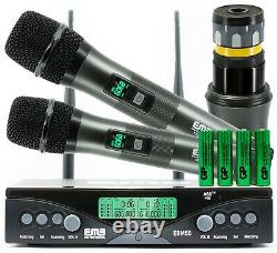 EMB EBM55 Dual UHF Wireless Handheld Microphone System with Rechargeable Receiver