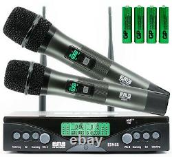 EMB EBM55 Dual UHF Wireless Handheld Microphone System with Rechargeable Receiver