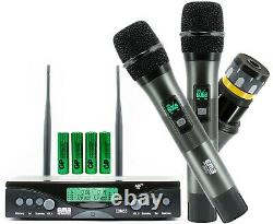 EMB EBM55 Dual UHF Wireless Handheld Microphone System with Rechargeable Receiver