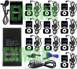 EXMAX EX-100 Wireless Tour Guide System 1 Transmitter 10 Receivers 16-port USB