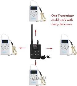 EXMAX Wireless FM Radio Receiver Transmitter Broadcast Tour System 1T20R(White)