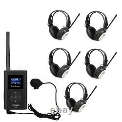 FT11 Wireless Tour Guide Audio System Transmitter 5 Receivers Meeting Church US