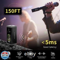 HHLPRO UHF Wireless XLR Transmitter and Receiver, 150 ft Range, Plug-on Wirel