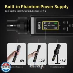 HHLPRO UHF Wireless XLR Transmitter and Receiver, 150 ft Range, Plug-on Wirel