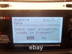 HITec Flash8 2.4ghz radio, with receiver & aluminum carry case. Excellent cond