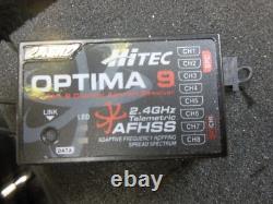 HITec Flash8 2.4ghz radio, with receiver & aluminum carry case. Excellent cond