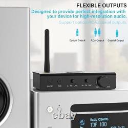 HiFi Bluetooth 5.0 Music Transmitter Receiver 2-in-1, Long Range Black