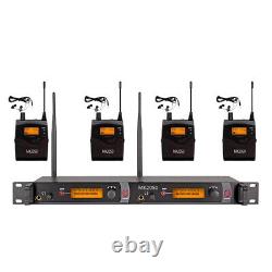 In Ear Monitor System Dual channel UHF IR Stage Transmitter 4 Bodypack Receiver