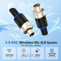 JOYO 5.8GHz Microphone Wireless System Transmitter & Receiver 4 Channels Dynamic