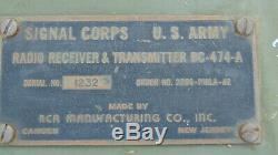 Military Radio Signal Corps BC-474 WWII Transmitter Receiver #1