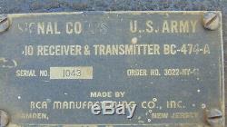 Military Radio Signal Corps BC-474 WWII Transmitter Receiver #2
