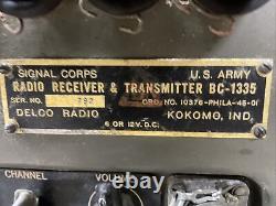 Military Radio WwII Receiver Transmitter Transceiver JEEP Bc-1335 Signal Corps #