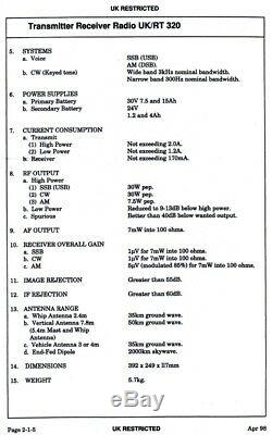 PRC320 114-3188 UK/RT320 Transmitter Receiver Radio Plus LSB FITTEDTESTED