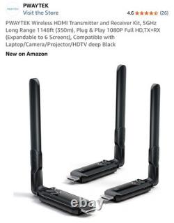 PWAYTEK Wireless HDMI Transmitter and Receiver Kit, 5GHz Long Range 1148ft