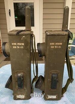 Pair WWII Signal Corps US Army Radio Receiver Transmitter BC-611-F Walkie Talkie