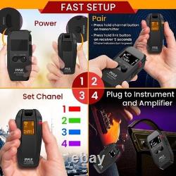 Pyle Wireless Guitar System Audio Transmitter and Receiver (Black)