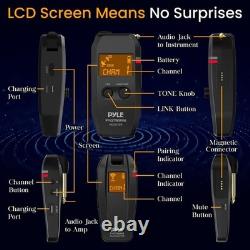 Pyle Wireless Guitar System Audio Transmitter and Receiver (Black)