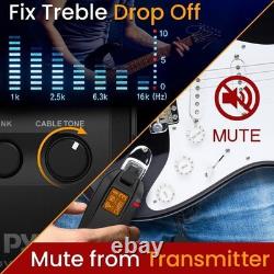 Pyle Wireless Guitar System Audio Transmitter and Receiver (Black)