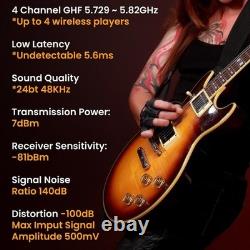 Pyle Wireless Guitar System Audio Transmitter and Receiver (Black)