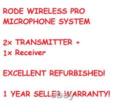 RØDE Wireless PRO 2x TX + 1x RX Dual Channel Wireless Microphone System Great