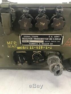 RARE US Army Signal Corps BC-1335-A Receiver-Transmitter (Hubbell & Miller Co.)