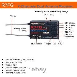 RadioLink RC6GS V2 2.4G 6CH Radio Transmitter R7FG Gyro Receiver for RC Car Boat