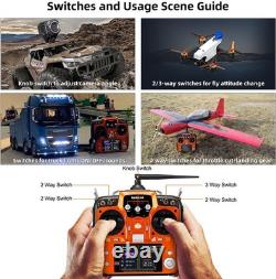 Radiolink AT10II 12 Channels RC Transmitter and Receiver R12DS 2.4GHz Radio Remo