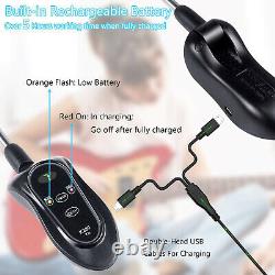 Rechargeable UHF Guitar Wireless System Transmitter Receiver Built-in Batteries