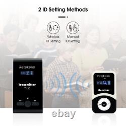 Retekess T130 Wireless Tour Guide System Transmitter 2 Receivers Church Factory