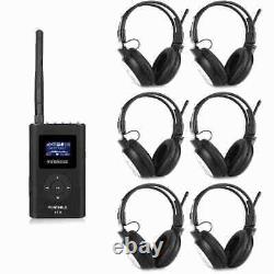 Retekess Wireless Tour Guide Audio System Mic Transmitter 6 Receivers Meeting