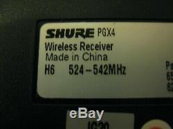 SHURE PGX2WIRELESS TRANSMITTER SM58 & SHURE PGX4 RECEIVER H6 524-542MHz, NICE