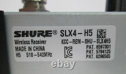 SHURE SLX4 H5 Wireless Mic System Receiver + SLX2 SM58-A Transmitter 518-542 MHz