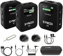 SYNCO G2(A2) 2.4G Wireless Lavalier Microphone System Dual Transmitter 1Receiver