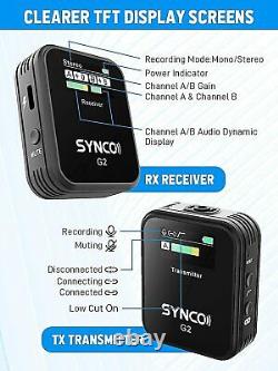 SYNCO G2(A2) 2.4G Wireless Lavalier Microphone System Dual Transmitter 1Receiver