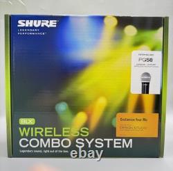Shure BLX24 PG58 Vocal System withBLX4 Wireless Receiver and Handheld Transmit New