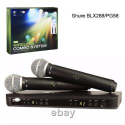 Shure BLX288/PG58 Handheld Wireless Microphone System Come with 2 Microphone US