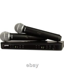 Shure BLX288/PG58 Handheld Wireless Microphone System Come with 2 Microphone US