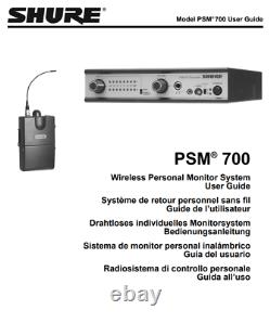 Shure PSM 700 IEM P7T Transmitter With P7R Bodypack Receiver Monitoring System