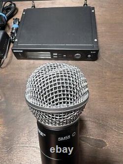 Shure SLX4 Receiver J3 572-596 Mhz SLX2 SM58 Microphone 2x Antennas Power