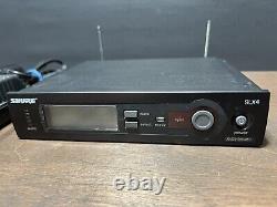 Shure SLX4 Receiver J3 572-596 Mhz SLX2 SM58 Microphone 2x Antennas Power