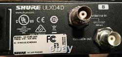 Shure ULXD4D Dual Channel Receiver With 2x ULXD1 Belt pack Transmitters. FreqG50