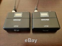 Shure UR4D Two Channel Receiver with 2 UR1M Mini bodypack Transmitters L3-638-698M