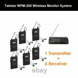 Takstar WPM-200 UHF Wireless Monitor System In-Ear Stereo Transmitter&6Receiver