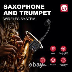 U7 Saxophone and Trumpet Wireless System with 2.4Ghz Transmitter and Receiver
