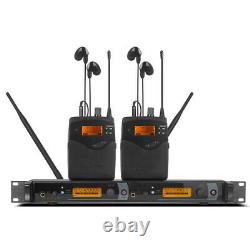 UHF In Ear Monitor Wireless System 2 channels transmitter 2 bodypack Receiver