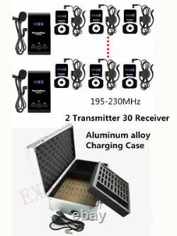 UHF Wireless Tour Guide Translation System ATG-100T 2 Transmitter 30 Receiver