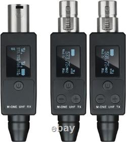 UHF Wireless XLR Transmitter and Receiver Plug-On Wireless Microphone System for